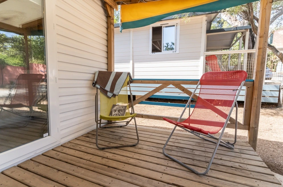 mobil home une à deux personnes avec terrasse